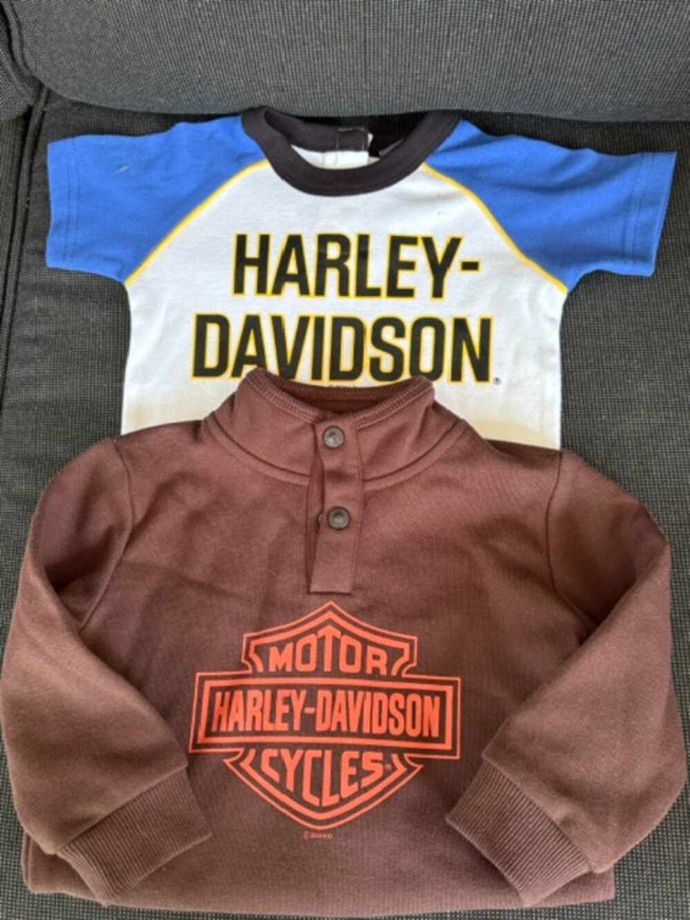 HARLEY DAVIDSON INFANT SWEATSHIIRT AND JERSEY STYLE TEE